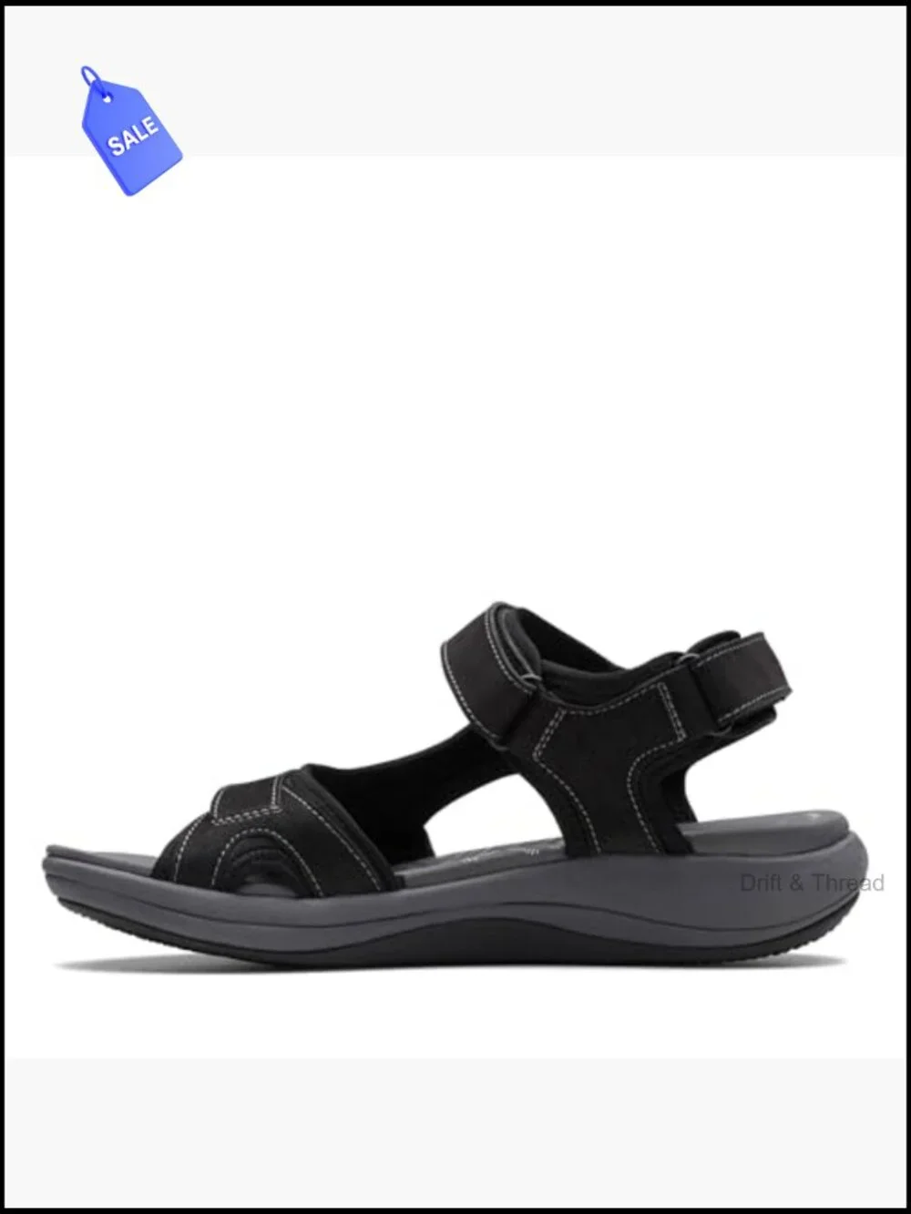 Platform Flat Sandals with Adjustable Buckle, EVA Footbed
